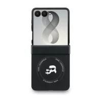   Karl Lagerfeld PU Karl and Choupette Heads Samsung Galaxy Z Flip 8 hátlap tok, MagSafe, fekete