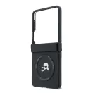Karl Lagerfeld PU Karl and Choupette Heads Samsung Galaxy Z Flip 8 hátlap tok, MagSafe, fekete