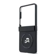   Karl Lagerfeld PU Karl and Choupette Heads Samsung Galaxy Z Flip 8 hátlap tok, MagSafe, fekete