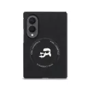 Karl Lagerfeld PU Karl and Choupette Heads Samsung Galaxy Z Fold 8 hátlap tok, MagSafe, fekete