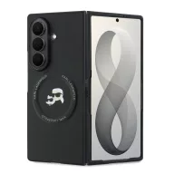   Karl Lagerfeld PU Karl and Choupette Heads Samsung Galaxy Z Fold 8 Ultra hátlap tok, MagSafe, fekete