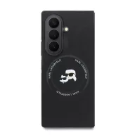   Karl Lagerfeld PU Karl and Choupette Heads Samsung Galaxy Z Fold 8 Ultra hátlap tok, MagSafe, fekete