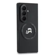   Karl Lagerfeld PU Karl and Choupette Heads Samsung Galaxy Z Fold 8 Ultra hátlap tok, MagSafe, fekete