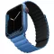 Uniq Revix Apple Watch 38/40/41mm mágneses szilikon szíj, állítható, kék-fekete (1-9/SE/SE2/SE3)
