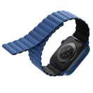 Uniq Revix Apple Watch 38/40/41mm mágneses szilikon szíj, állítható, kék-fekete (1-9/SE/SE2/SE3)