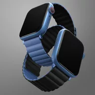  Uniq Revix Apple Watch 38/40/41mm mágneses szilikon szíj, állítható, kék-fekete (1-9/SE/SE2/SE3)