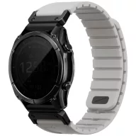   Uniq Fluo x Smart-Fit Garmin szíj, mágneses, szilikon / rozsdamentes acél, 22mm, szürke