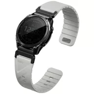   Uniq Fluo x Smart-Fit Garmin szíj, mágneses, szilikon / rozsdamentes acél, 22mm, szürke