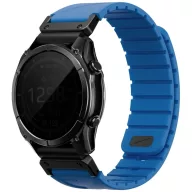   Uniq Fluo x Smart-Fit Garmin szíj, mágneses, szilikon / rozsdamentes acél, 22mm, kék
