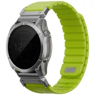   Uniq Fluo x Smart-Fit Garmin szíj, mágneses, szilikon / rozsdamentes acél, 26mm, lime (zöld)