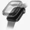 Uniq Garde Apple Watch 11/ Watch 10 42mm műanyag tok, kijelzővédő felülettel, fekete-átlátszó