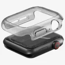 Uniq Garde Apple Watch 11/ Watch 10 42mm műanyag tok, kijelzővédő felülettel, fekete-átlátszó
