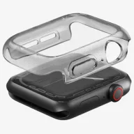   Uniq Garde Apple Watch 11/ Watch 10 42mm műanyag tok, kijelzővédő felülettel, fekete-átlátszó