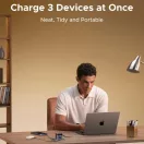 Ugreen X615 USB-C + USB-A hálózati töltő adapter USB-C kábellel, GaN, 65W, 3A, szürke