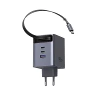   Ugreen X616 3xUSB-C + USB-A hálózati töltő adapter USB-C kábellel, GaN, 100W, 5A, szürke