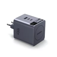   Ugreen X616 3xUSB-C + USB-A hálózati töltő adapter USB-C kábellel, GaN, 100W, 5A, szürke