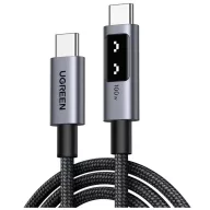   Ugreen Uno L509 USB-C-USB-C töltő- és adatkábel, fonott, 5A, PD, 100W, 2m, szürke