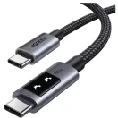 Ugreen Uno L509 USB-C-USB-C töltő- és adatkábel, fonott, 5A, PD, 100W, 2m, szürke