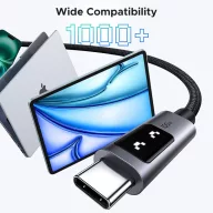   Ugreen Uno L509 USB-C-USB-C töltő- és adatkábel, fonott, 5A, PD, 100W, 2m, szürke