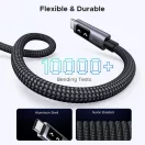 Ugreen Uno L509 USB-C-USB-C töltő- és adatkábel, fonott, 5A, PD, 100W, 2m, szürke