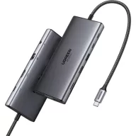   Ugreen CM639 hub adapter USB-C-2xUSB-A 3.2 + 3xUSB-C-1xHDMI- 1xVGA- 1xJack 3.5mm- 1xRJ45- 1xSD- 1xMircoSD, szürke