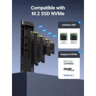 Ugreen CM767 SSD külső ház M.2 NVMe, szürke