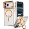 Spigen Ultra Hybrid Optik S Apple iPhone 18 Pro / 17 Pro tok kitámasztóval, MagSafe, Clear Orange, átlátszó-narancs