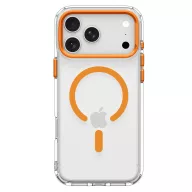   Spigen Ultra Hybrid Optik S Apple iPhone 18 Pro / 17 Pro tok kitámasztóval, MagSafe, Clear Orange, átlátszó-narancs