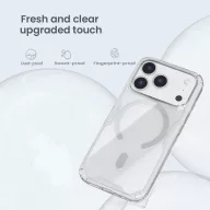   Nillkin Nature Pro Apple iPhone 18 Pro / 17 Pro mágneses hátlap tok, átlátszó-fekete