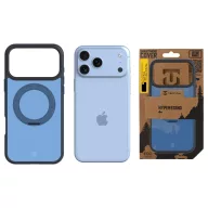   Tactical MagForce Hyperstand Apple iPhone 17 Pro Max/18 Pro Max tok, gyűrűs kitámasztóval, MagSafe, átlátszó-kék
