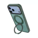 Tactical MagForce Hyperstand Apple iPhone 17 Pro Max/18 Pro Max tok, gyűrűs kitámasztóval, MagSafe, átlátszó-zöld
