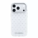 Karl Lagerfeld IML Rhinestones Allover Apple iPhone 18 Pro tok, fehér