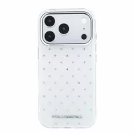   Karl Lagerfeld IML Rhinestones Allover Apple iPhone 18 Pro tok, fehér