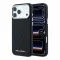 Karl Lagerfeld PU Grained Allover Semi Wrap Apple iPhone 18 Pro tok, MagSafe, fekete-ezüst