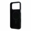 Karl Lagerfeld PU Grained Allover Semi Wrap Apple iPhone 18 Pro tok, MagSafe, fekete-ezüst