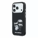 Karl Lagerfeld PU Semi Wrap Smooth Sketch Bodies Apple iPhone 18 Pro / 17 Pro tok, MagSafe, fekete-ezüst