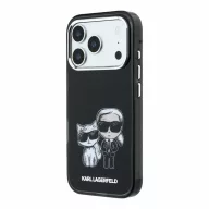   Karl Lagerfeld PU Semi Wrap Smooth Sketch Bodies Apple iPhone 18 Pro / 17 Pro tok, MagSafe, fekete-ezüst