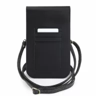   Guess PU Leather+Grained 4G Metal Logo táska / telefon tartó táska, fekete