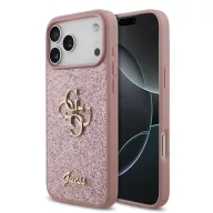   Guess PU Fixed Glitter 4G Metal Logo Apple iPhone 18 Pro Max tok, rózsaszín