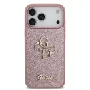 Guess PU Fixed Glitter 4G Metal Logo Apple iPhone 18 Pro Max tok, rózsaszín