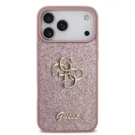   Guess PU Fixed Glitter 4G Metal Logo Apple iPhone 18 Pro Max tok, rózsaszín