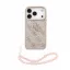 Guess PU 4G Metal Logo Strap Apple iPhone 18 Pro Max hátlap tok karpánttal, rózsaszín