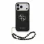 Guess PU 4G Metal Logo Strap Apple iPhone 18 Pro Max hátlap tok karpánttal, fekete