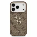 Guess PU 4G Metal Logo Strap Apple iPhone 18 Pro hátlap tok karpánttal, barna