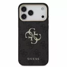 Guess PU 4G Metal Logo Strap Apple iPhone 18 Pro hátlap tok karpánttal, fekete