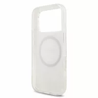   Guess IML Flowers Allover Strap Apple iPhone 18 Pro hátlap tok karpánttal, MagSafe, fehér