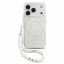 Guess IML Flowers Allover Strap Apple iPhone 18 Pro Max hátlap tok karpánttal, MagSafe, fehér