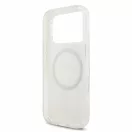 Guess IML Flowers Allover Strap Apple iPhone 18 Pro Max hátlap tok karpánttal, MagSafe, fehér