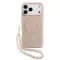 Guess IML Flowers Allover Strap Apple iPhone 18 Pro hátlap tok karpánttal, MagSafe, rózsaszín