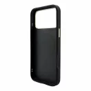 Guess PU Leather 4G Gold Frame Embossed Apple iPhone 18 Pro hátlap tok, MagSafe, fekete-arany